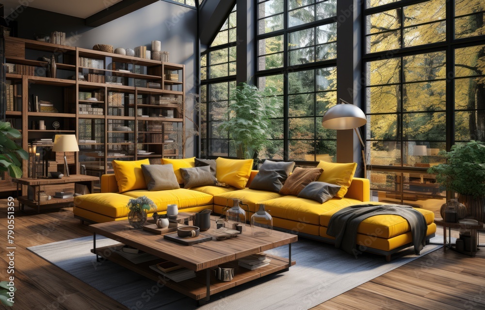 Fototapeta premium Autumn Vibes in Modern Living Room