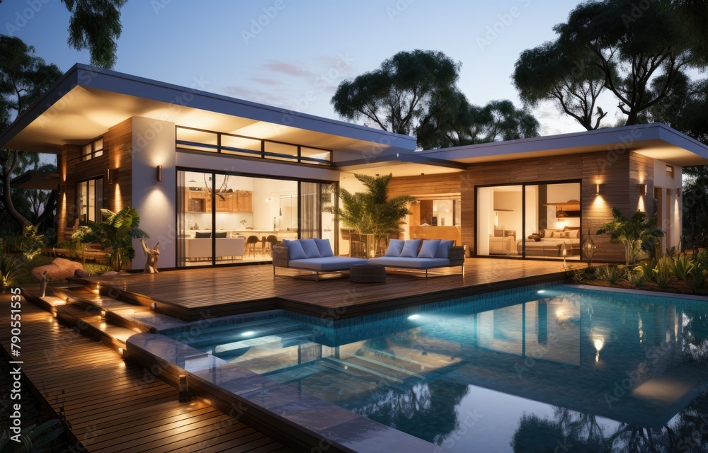 Modern Luxury Home at Twilight