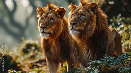 Majestic Lions in Natural Habitat