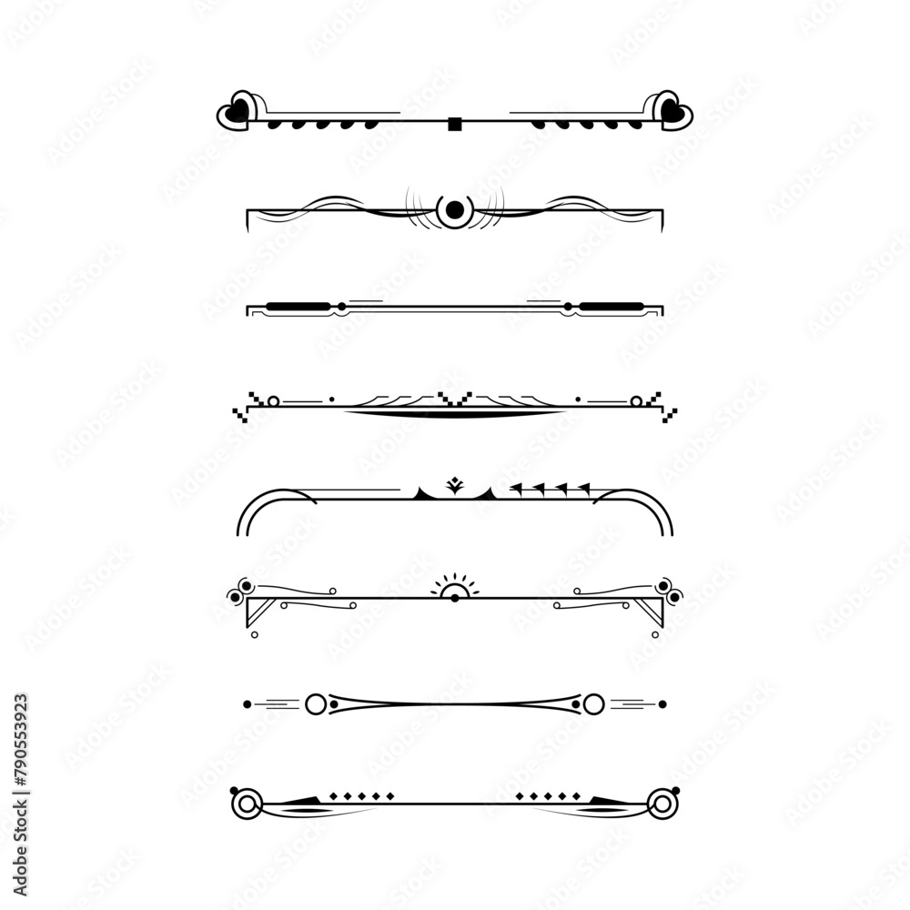 Set Black Simple Line Collection Doodle Border Elements Vector Design Style Sketch Isolated Illustration For Banner Set Black Simple Line Collection Doodle Border Elements Vector Design Style Sketch Isolated Illustration For Banner