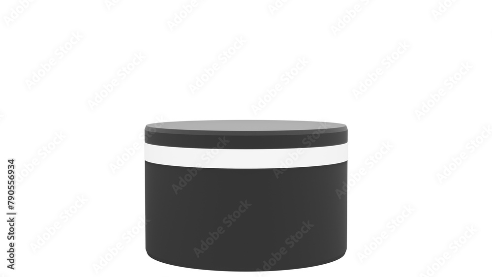 a black and white container with a lid a black and white container with a lid