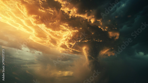 a monsterous tornado approaching