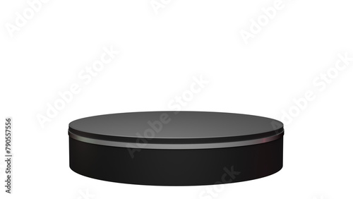 a black container with a lid on a white background