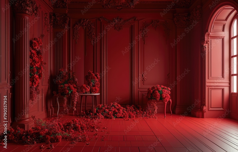 Fototapeta premium Red Floral Elegance