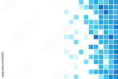 Gradient blue pixel on white background with copy space.