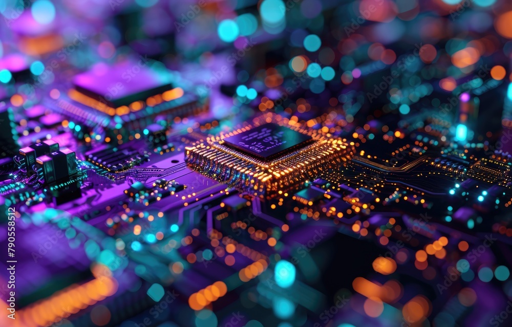 Obraz premium Futuristic Circuit Board Close-Up