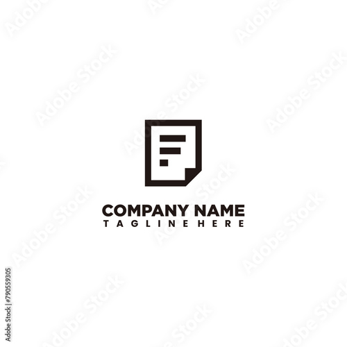 Document icon logo design concept