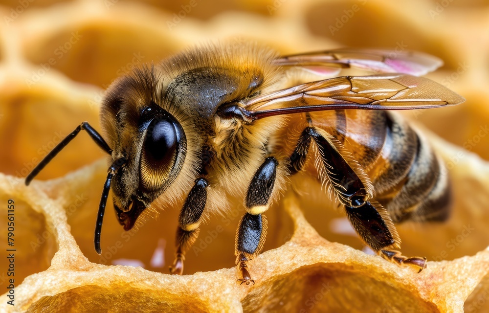 Honeybee on Honeycomb