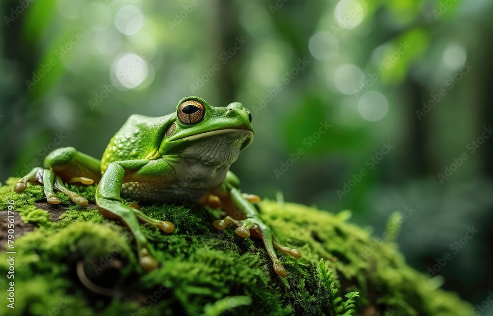 Green Frog in Lush Forest Green Frog in Lush Forest