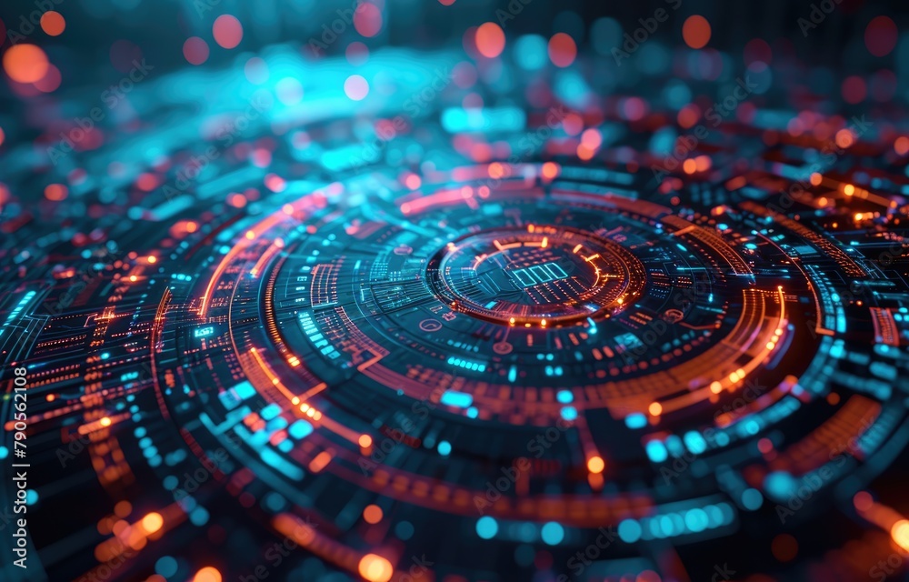 Futuristic Tech Neon Circuitry