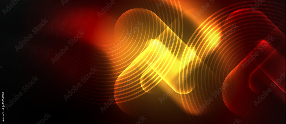 A blurred image of an illuminated wave in amber and orange hues against a dark sky, creating a mesmerizing display of automotive lighting artistry and entertainment A blurred image of an illuminated wave in amber and orange hues against a dark sky, creating a mesmerizing display of automotive lighting artistry and entertainment