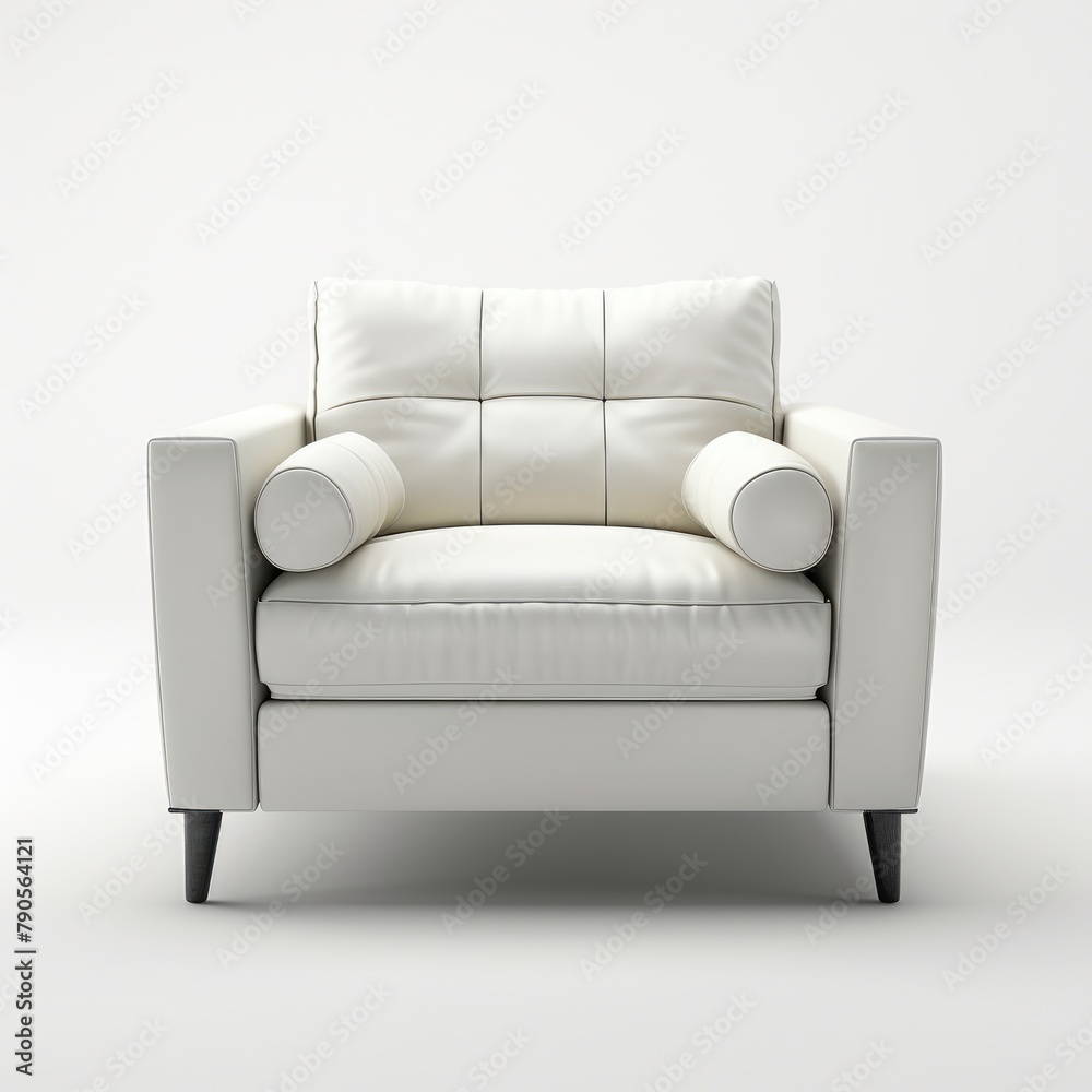 Fototapeta premium Elegant White Leather Armchair