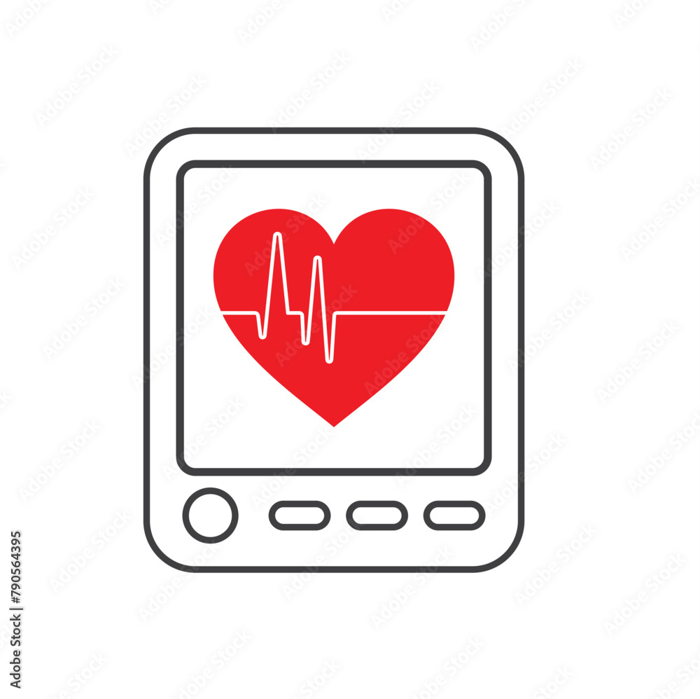 illustration of cardiography analysis, vector art. illustration of cardiography analysis, vector art.