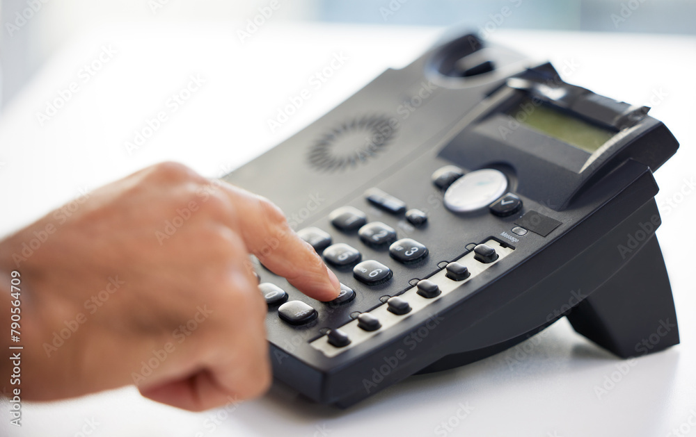 Person, hand and telephone or dial number for calling communication, networking or contact us. Fingers, desk and telemarketing call for virtual sales with technical support, connection or business Person, hand and telephone or dial number for calling communication, networking or contact us. Fingers, desk and telemarketing call for virtual sales with technical support, connection or business