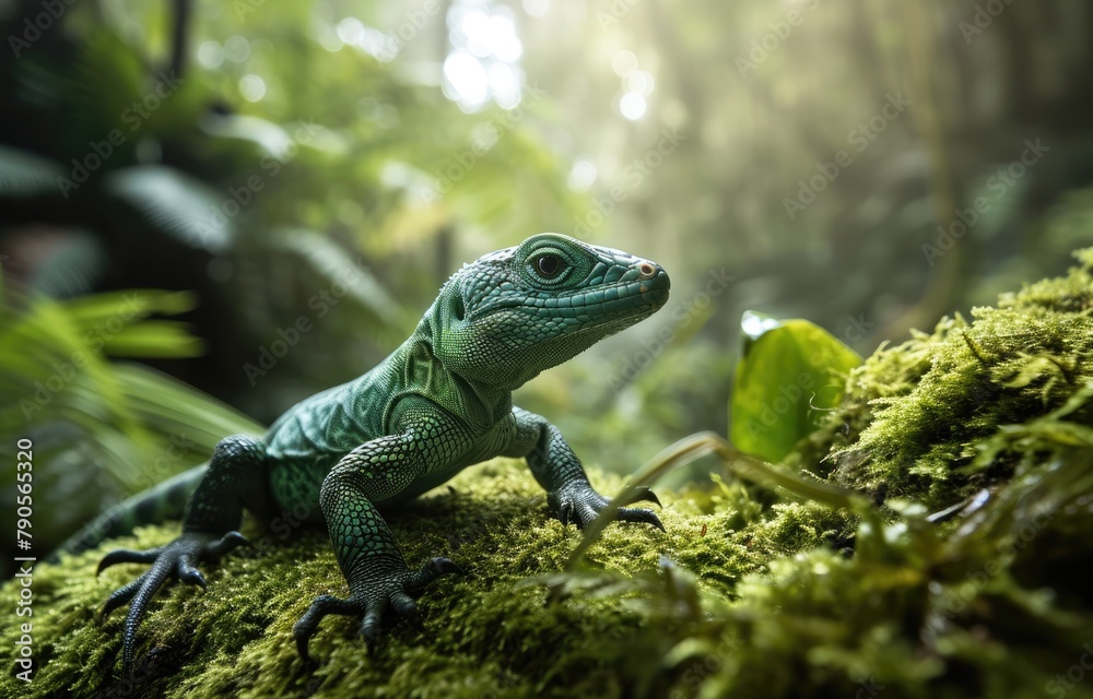Fototapeta premium Sunlit Forest Lizard