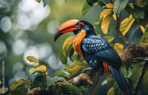 Colorful Toucan in Tropical Forest