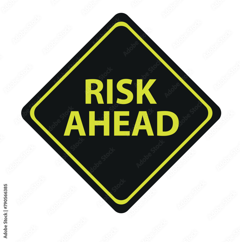 yellow road sign as a warning of risk ahead yellow road sign as a warning of risk ahead