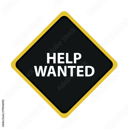 help wanted sign on white background