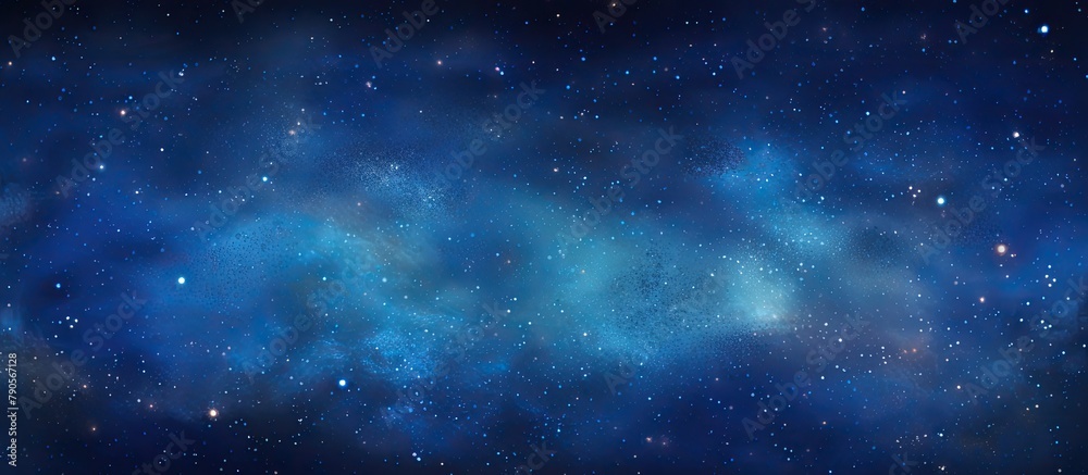 Blue starry night sky with white specks