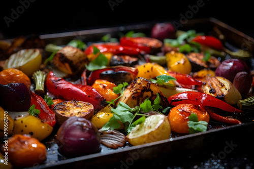 Roasted Vegetables, Colorful veggies roasted for a rich, caramelized flavor photo
