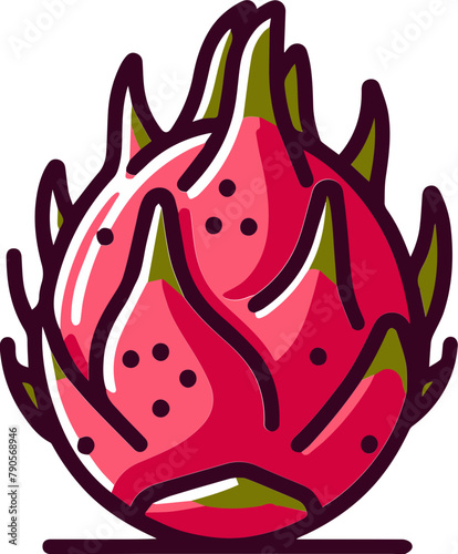 A cartoon dragon fruit.