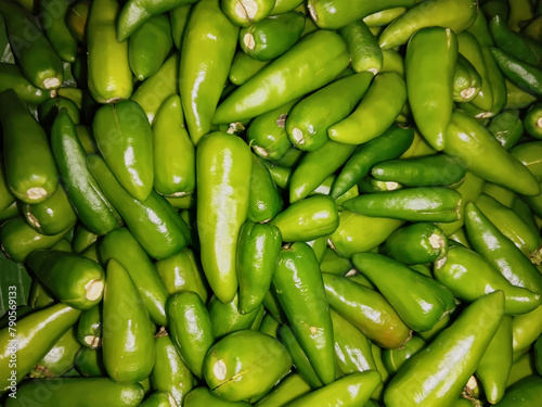 Closeup image of Indian Green Chiles.