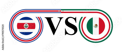 concept between costa rica vs mexico. vector illustration isolated on white background