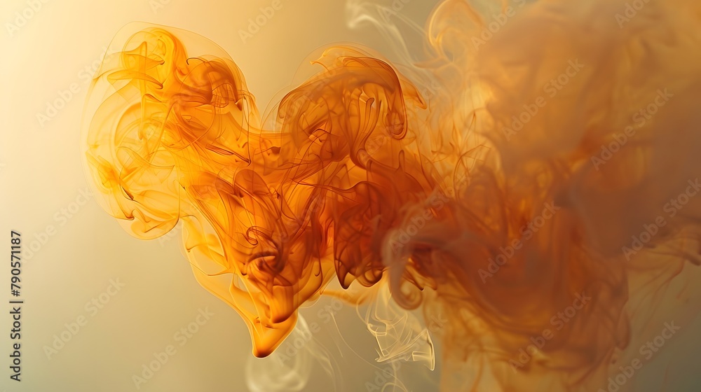 orange smoke background with a heart shape orange smoke background with a heart shape