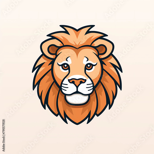 Cute cartoon lion logo