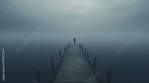 A lonely figure stands at the end of the endless pier © Derby