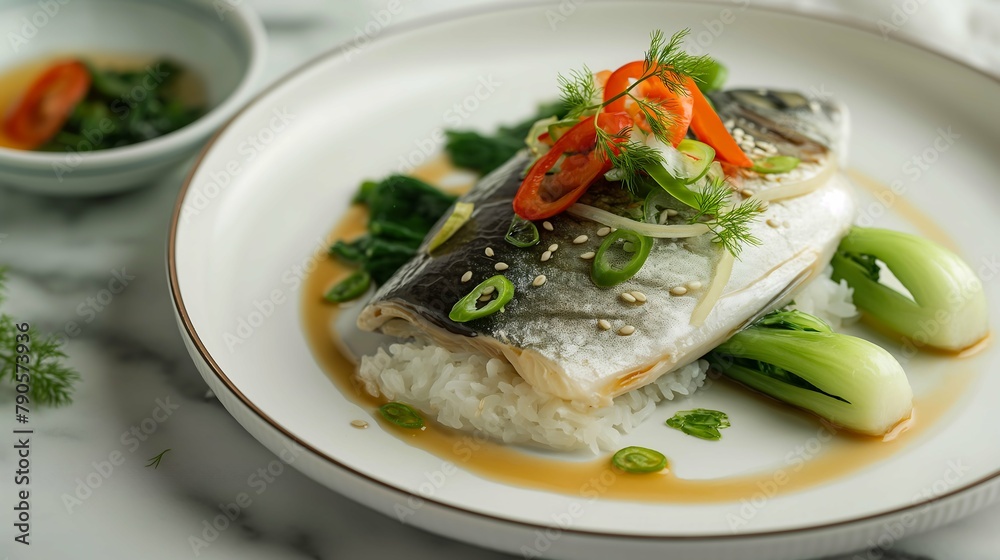 Delicate Steamed Sea Bass with Fresh Bok Choy Delicate Steamed Sea Bass with Fresh Bok Choy