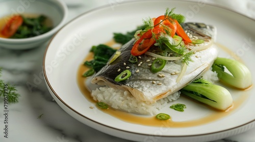 Delicate Steamed Sea Bass with Fresh Bok Choy