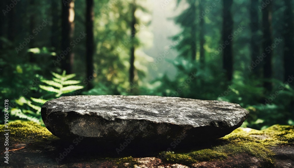 Forest Stone Podium: Rustic Product Presentation