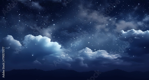 Dark night sky with clouds