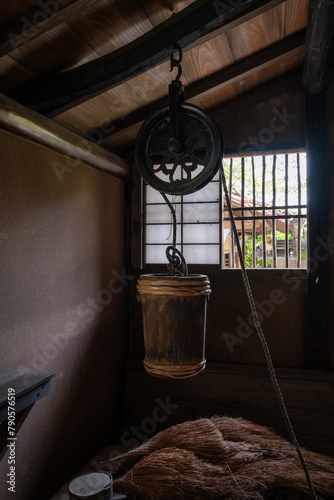 Obraz na płótnie Kitchen used in 17-18 century in Japan, preserved at Rakushisha in Kyoto, Japan w salonie