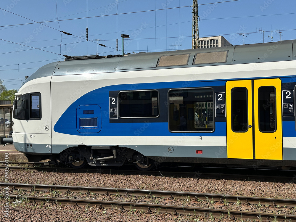 Passengers train at the railway station