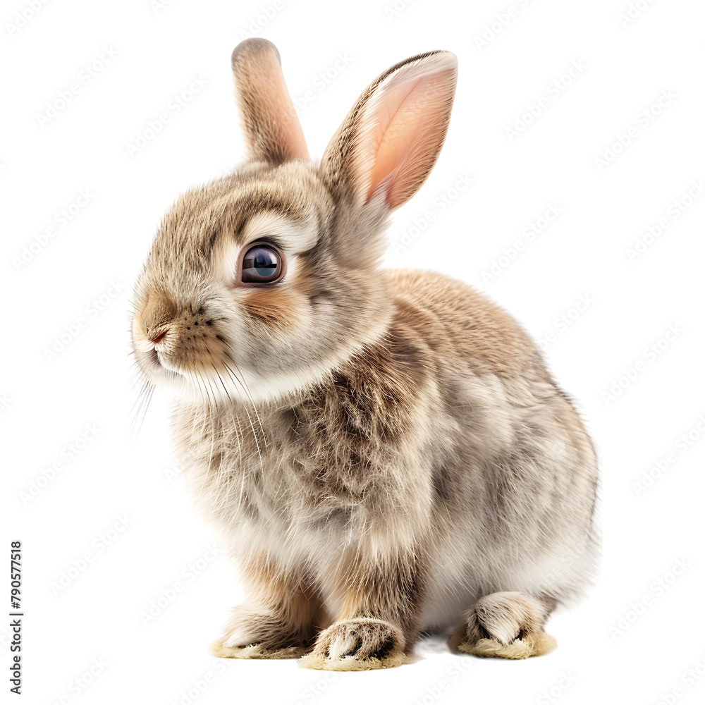 Obraz premium Cute Easter Bunny on isolated transparent background