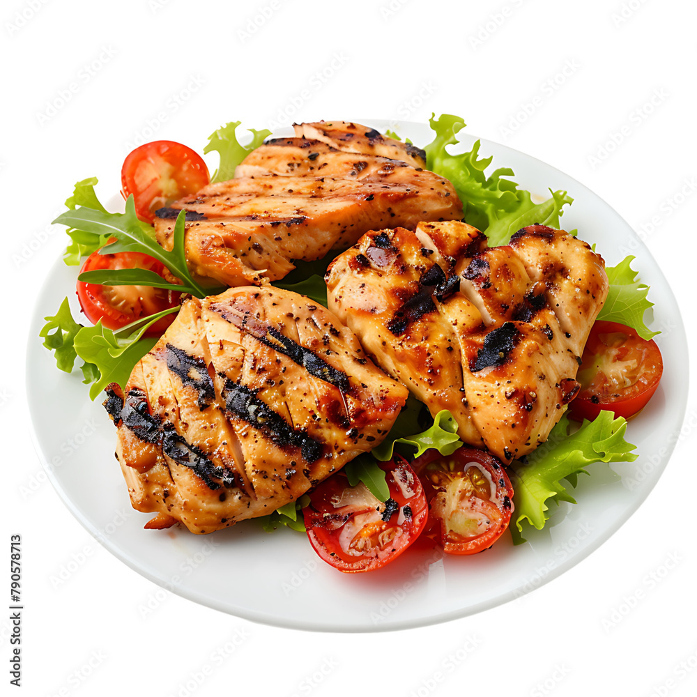Grilled chicken on isolated transparent background Grilled chicken on isolated transparent background