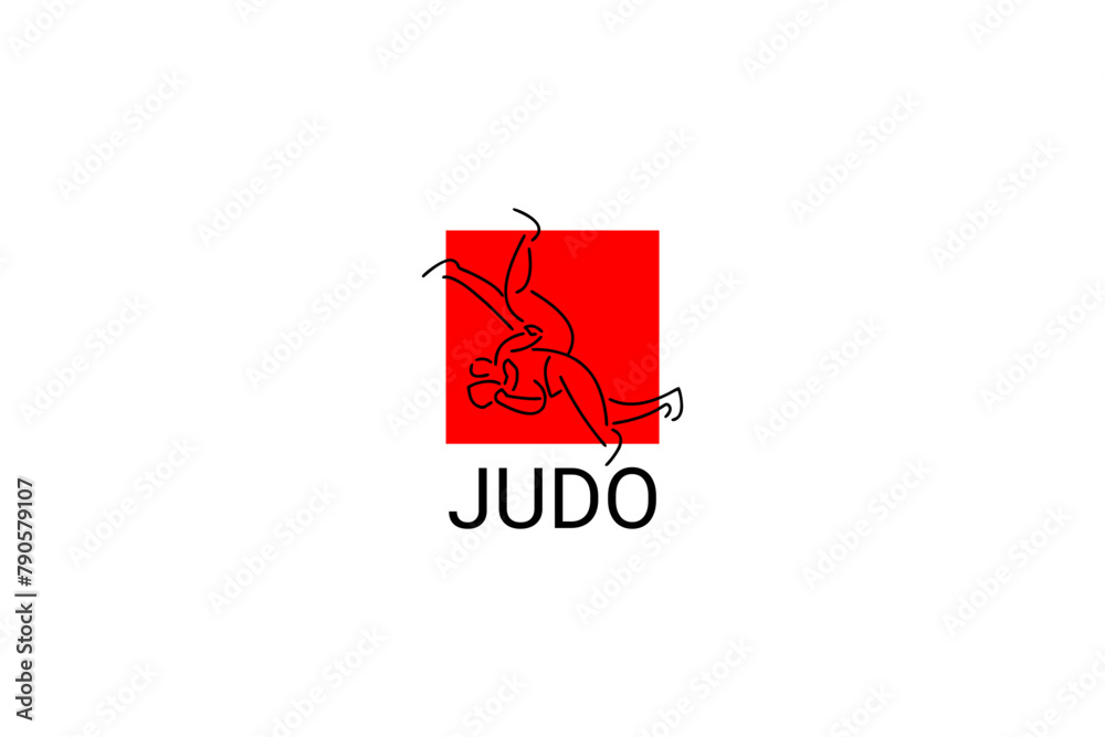 Judo sport vector line icon. sportman, fighting stance. sport pictogram illustration. Judo sport vector line icon. sportman, fighting stance. sport pictogram illustration.
