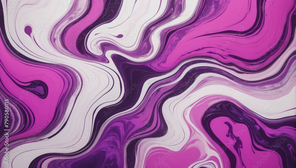 Purple and magenta colored marble background, modern fluid art illustration, original hand-drawn artwork, fresh colors.
