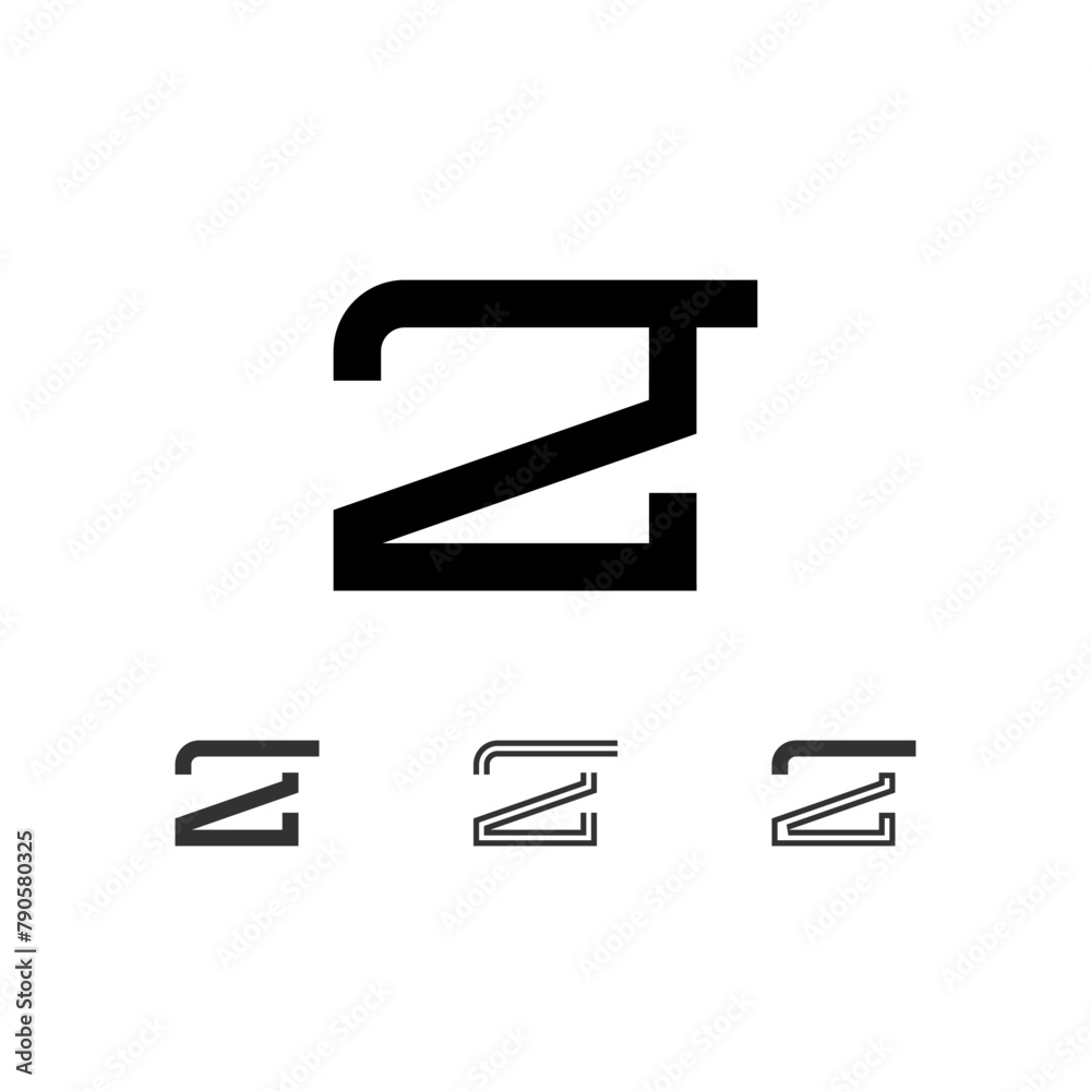 Letter Z, technical digital alphabet font, including set from four of different types, vector illustration 10eps Letter Z, technical digital alphabet font, including set from four of different types, vector illustration 10eps