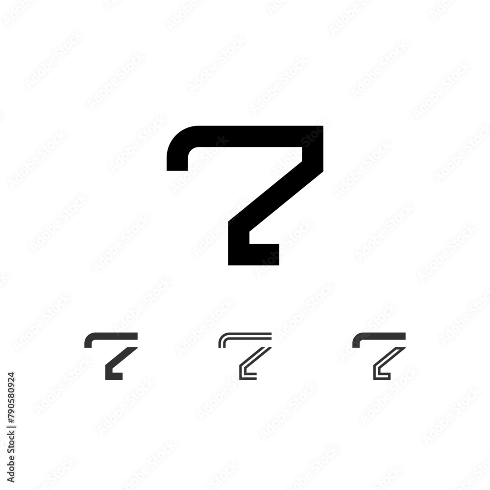 Number 7, technical digital alphabet font, including set from four of different numerals, vector illustration 10eps Number 7, technical digital alphabet font, including set from four of different numerals, vector illustration 10eps