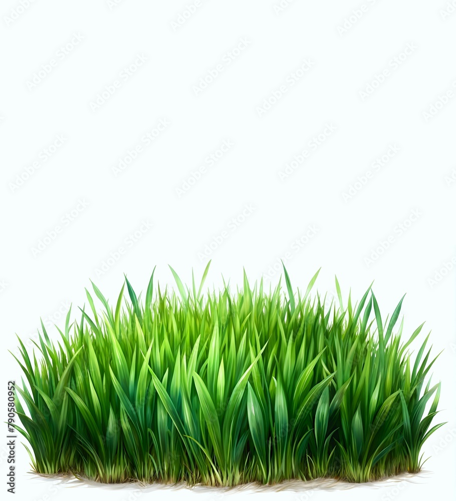 Illustration of green grass on white background