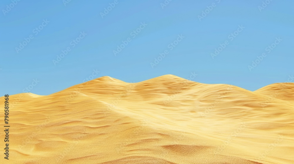 Fototapeta premium Golden sand dunes under a clear blue sky