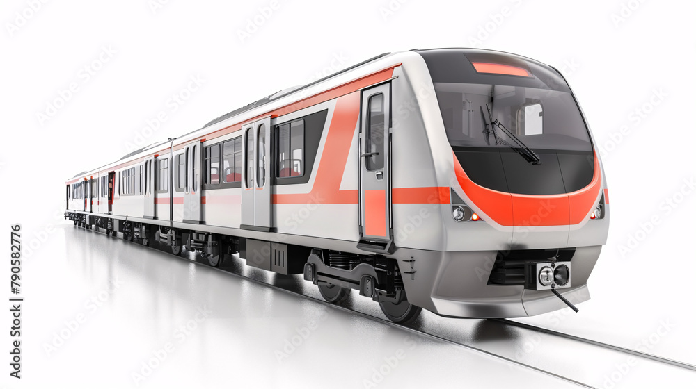 Naklejka premium modern new, train, for public transportation, isolated on a clear white background