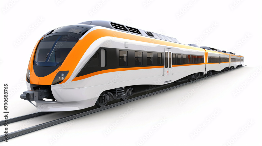 Naklejka premium modern new, train, for public transportation, isolated on a clear white background
