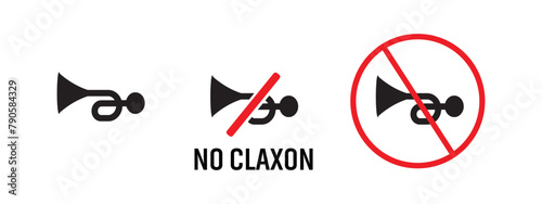 Claxon sign on white background