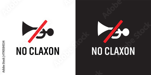 Claxon sign on white background