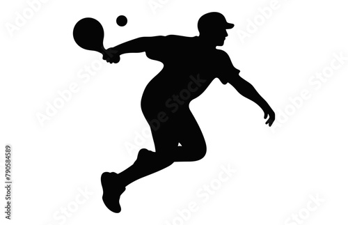 Pickleball Player black Silhouette isolated on a white background © GFX Expert Team