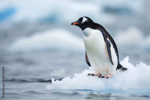Penguins on melting Ice floe